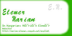 elemer marian business card